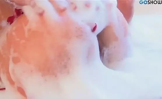 Foam Fantasy Lesbian Lovers Bathe in Pleasure